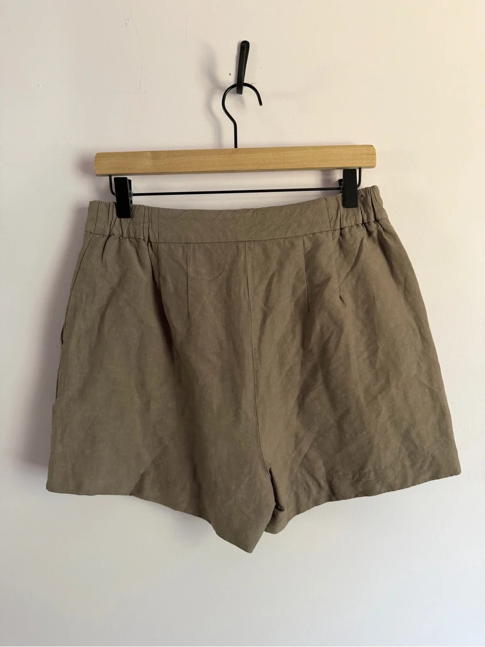 Aritzia Babaton High-Rise Chino Shorts Sable Brown Lined 10